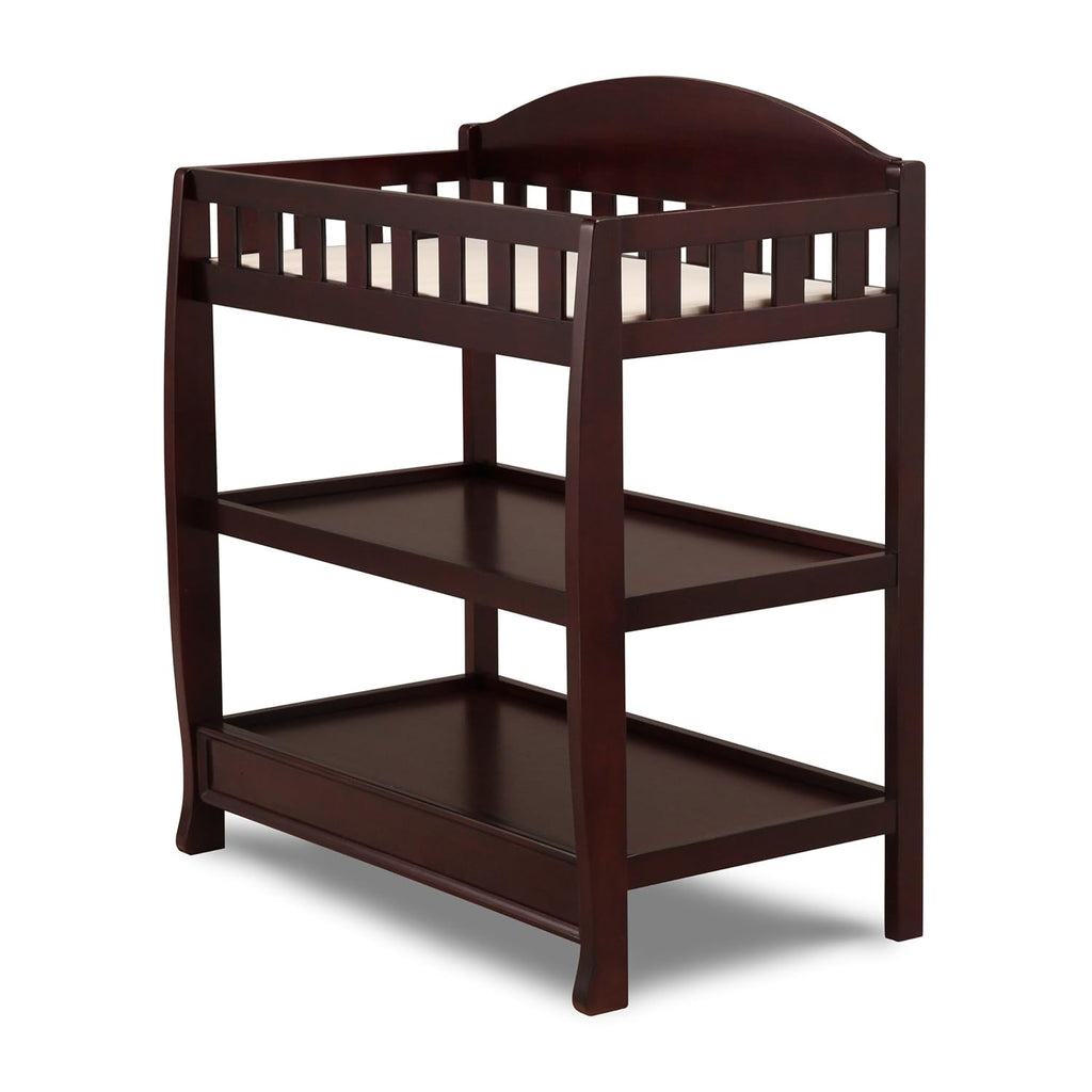 Delta Children Blair Slim Nursery Glider Swivel Rocker Chair with Changing Table, Cream Espresso Cherry