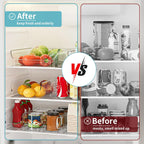 Ettori Set of 4 Clear Storage Bins for Fridge & Cabinet Organization, BPA-Free Plastic Food Organizers to Instantly Declutter Your Kitchen