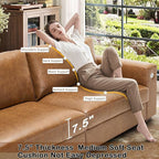 Hanherry Faux Leather 70" Sofa for Living Room, Modern Comfy Sofa with Medium Firm Seat Cushion, Removable Cover,Wide Armrest,USB/Type-C Port,Couches for Small Space,Apartment