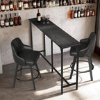 VINGLI 63 Inch Bar Table, Rectangular Counter Height Home Pub Table, Black | High Top, Multi-Scene Use for Kitchen Dining Living Room Sofa Entryway, Wooden Tabletop & Metal Base, Easy to Install