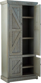 American Heartland Rustic Double Door Pantry, Rustic Dark Blue