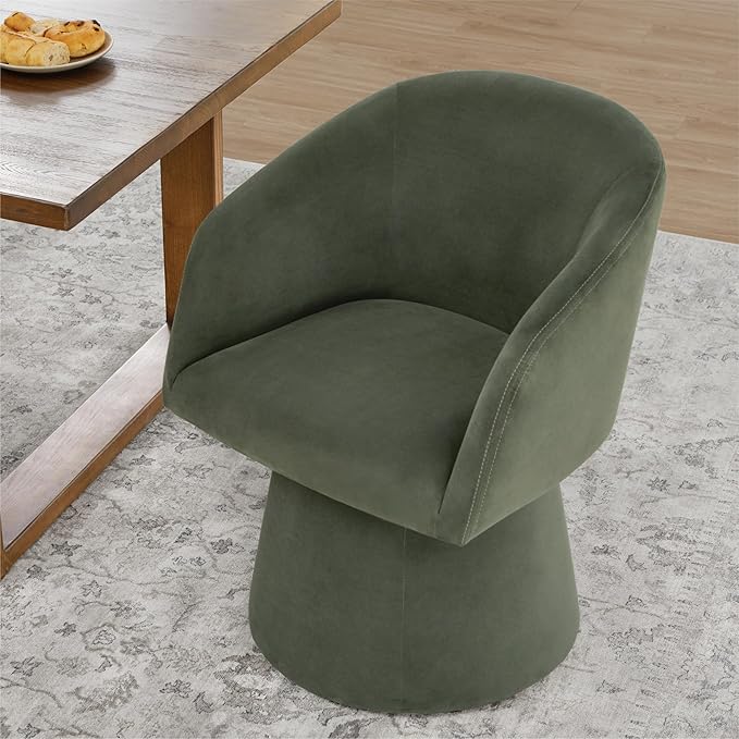 Swivel Dining Chairs Set of 1, Upholstered Mid Century Modern Deskchair with ...