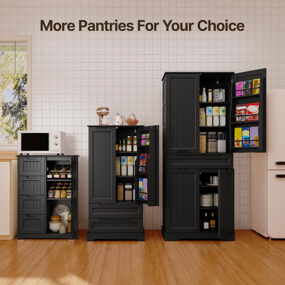 Gizoon Small Pantry Cabinet with Door and Shelves, 33'' Kitchen Pantr...