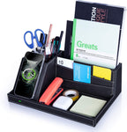 Valet Tray, Built in Wireless Charging Pad, Nightstand Organizer, Dresser Organizer, Mens Jewelry Box, Valet Charging Station, Faux Leather Valet Tray for Men and Women (Black+Wireless)