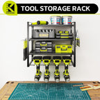 KAFAHOM Power Tool Organizer, Garage Tool Organizers and Storage,Drill Holder Wall Mount, Storage Rack for Cordless Drill, Heavy Duty Tool shelf with Screwdriver Holder/Pliers Holder/Hammer Holder