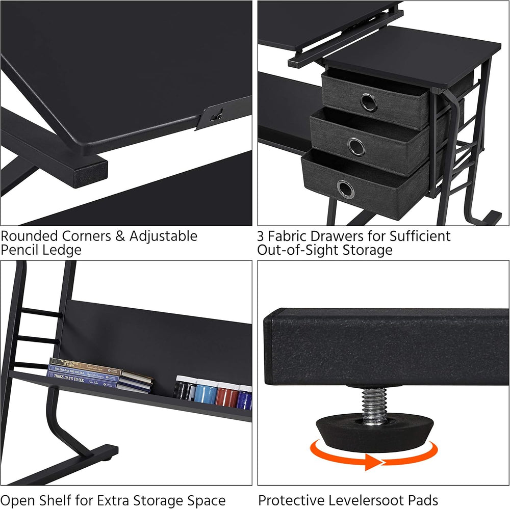 Topeakmart Height Adjustable Drafting Table Art Craft Desk Work Station Hobby...