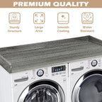 Royxen Washer Dryer Countertop with Solid Wood Core,54“W x 27.5D Laundry Countertop with Edge Rails,Washer and Dryer Topper for Laundry Room Organization (Eucalyptus)