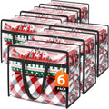 Clear Clothes Storage Bags, 6 Pack Closet Organizers and Under Bed Storage Containers, Foldable Moving Bags with Zippers for Comforter, Blanket, Bedding, Duvet, PVC Packing Bags 90L