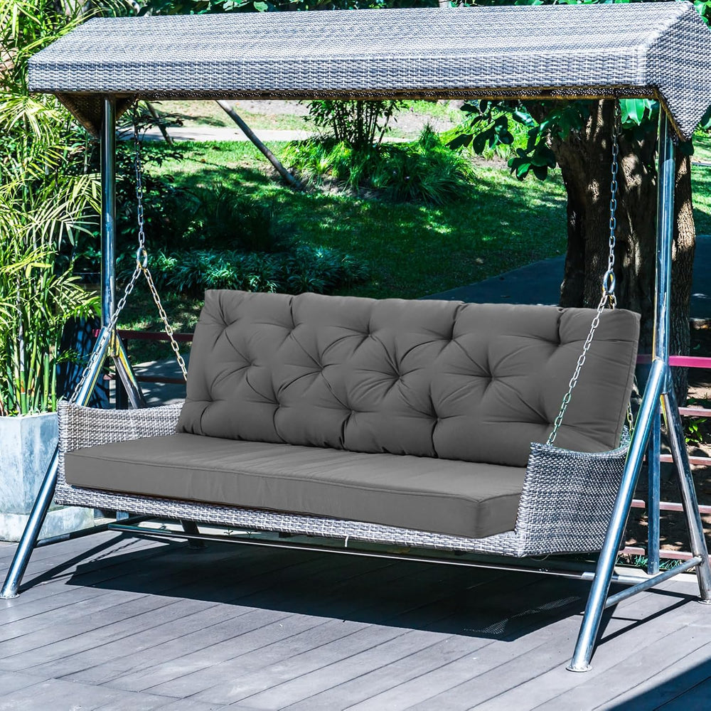 Wenqik 2-3 Seater Porch Swing Cushions with Backrest, Gray