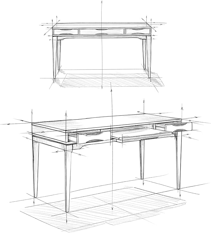 SIMPLIHOME Harper Desk - 60-Inch Wide Solid Hardwood Writing Desk in Farmhouse Grey, Mid-Century Modern Home Office Computer Table for Workspace or Study with 2 Drawers and Flip-Down Keyboard Tray