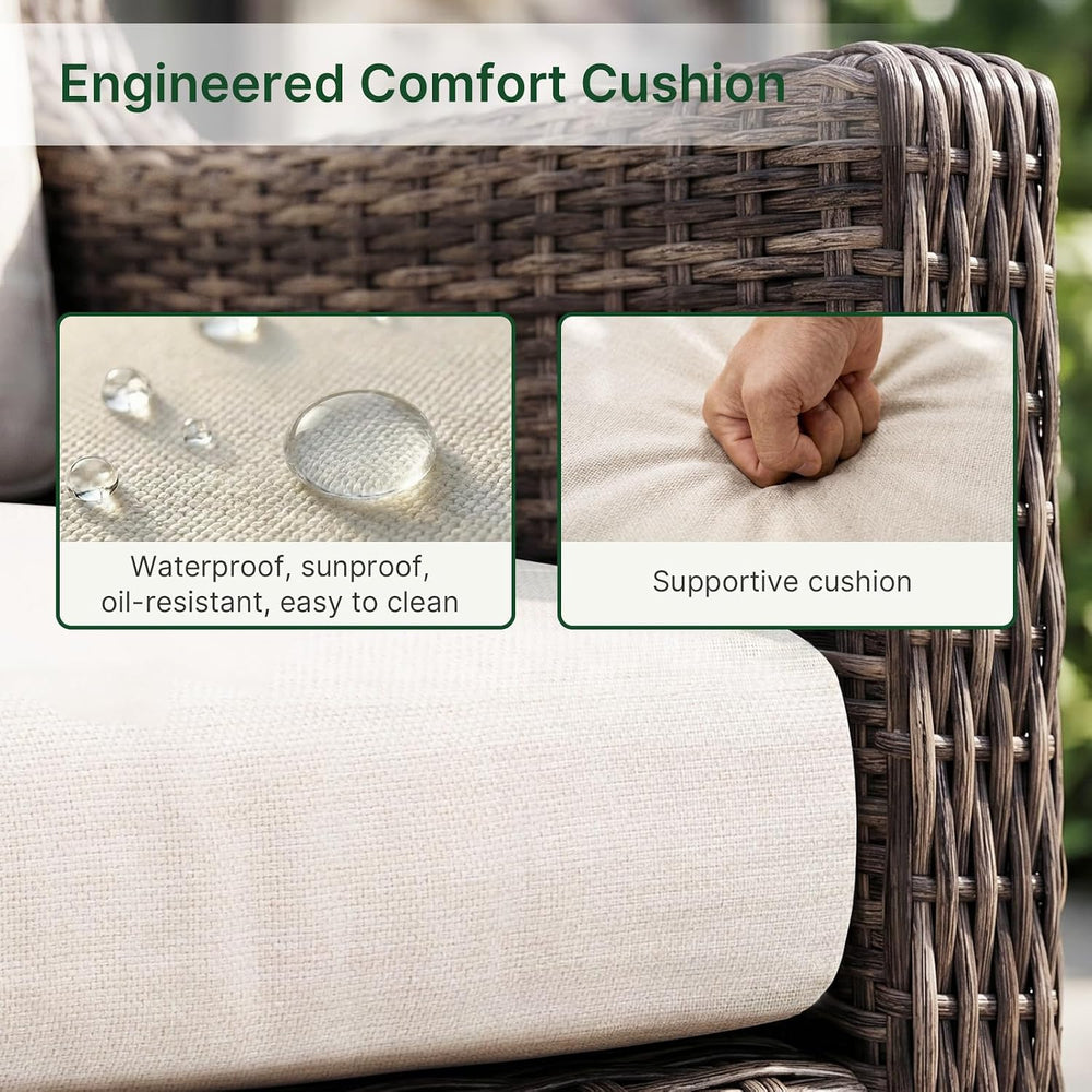 Outdoor Swivel Rocker Patio Chair with Premium Cushion, High Back Wicker Pati...