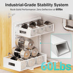 Under Sink Organizer Adjustable Height 2 Tier Bathroom Organizer Pull Out Cabinet Organer kitchen organizers and storage fridge organizers and storage,White,XL-1 Pack