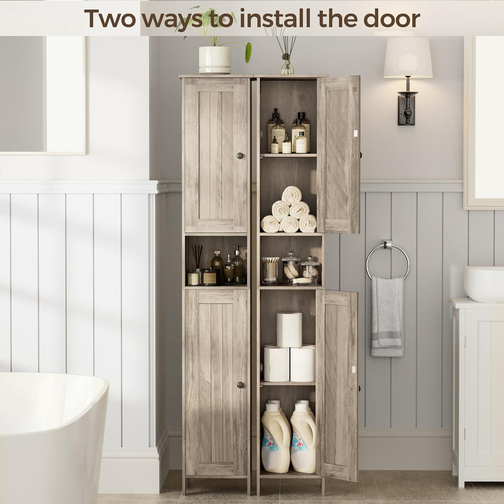 Homleke Tall Bathroom Storage Cabinet with 2 Doors, 67"H Narrow Storage ...