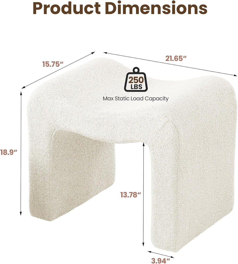 Ottoman Vanity Stool Chair Small Footstool Seating Backless | Modern Foot Res...