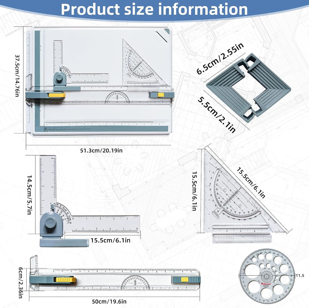 A3 Drawing Board Drafting Table Multifunctional Drawing Board Table with Clea...