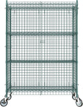 18"x48"x70" Metal Wire Green Security Heavy Duty Commercial NSF Certified Storage Unit | Mobile Wire Security Cage Kit
