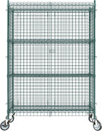 18"x48"x70" Metal Wire Green Security Heavy Duty Commercial NSF Certified Storage Unit | Mobile Wire Security Cage Kit