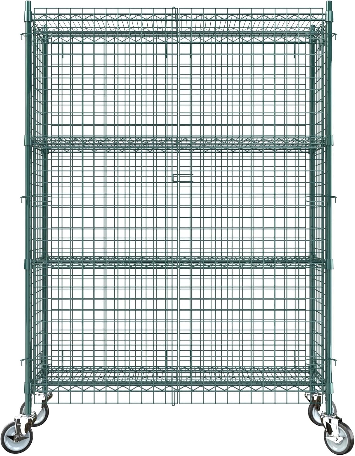 18"x48"x70" Metal Wire Green Security Heavy Duty Commercial NSF Certified Storage Unit | Mobile Wire Security Cage Kit