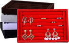 Valyria Velvet 7 Slots Ring Earrings Trays Showcase Display Jewelry Organizer (Purple)
