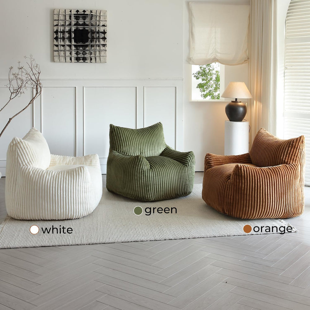 Giant Bean Bag Chair for Adults, Oversized Beanbag Sofa with Armrests and Bac...