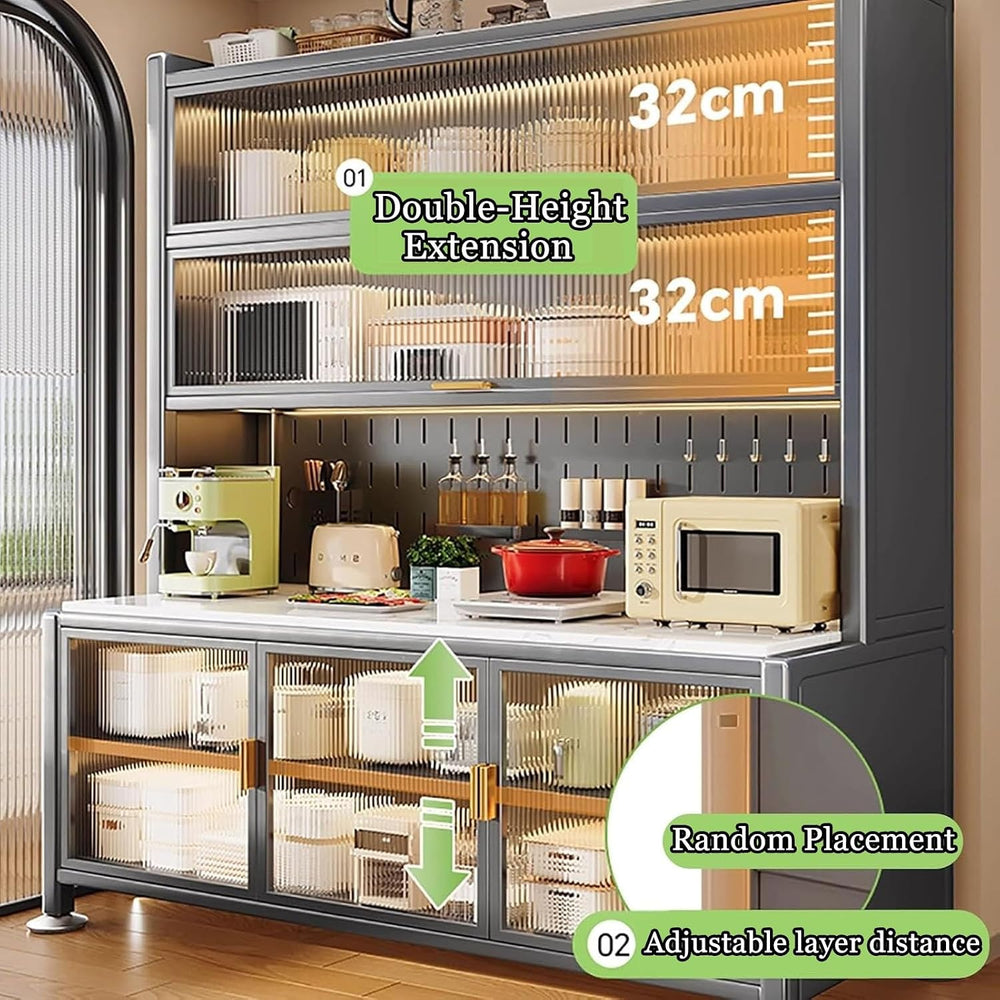 JKGHK Kitchen Pantry Storage Cabinet, Kitchens Baker's Rack with Acrylic ...