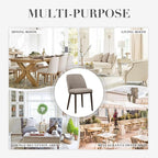 COLAMY Upholstered Dining Chairs Set of 6, Modern Kitchen Chairs with Back, Fabric Side Dining Room Chairs with Wood Legs for Kitchen Dining Room Restaurant, Camel