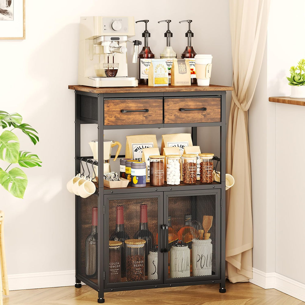 SWTYMIKI Coffee Bar Cabinet with Drawer - 20.47" Coffee Stand Station wi...