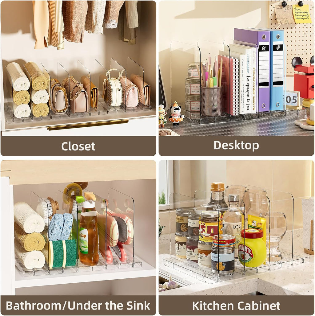 Bag & Purse Organizer for Closet Stackable Acrylic Shelf Dividers for Closet Organization, Clear Handbag Purse Storage Organizer Divider, Keep Clutch, Wallet, Pocketbook Upright, 1 Pack