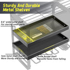 Power Tool Organizer Wall Mount,4 Layers Heavy Duty Storage Rack with 8 Drill Holder, Easy Installation, Tool Organizer Wall Mount for Garage Workshop and Home Organization.