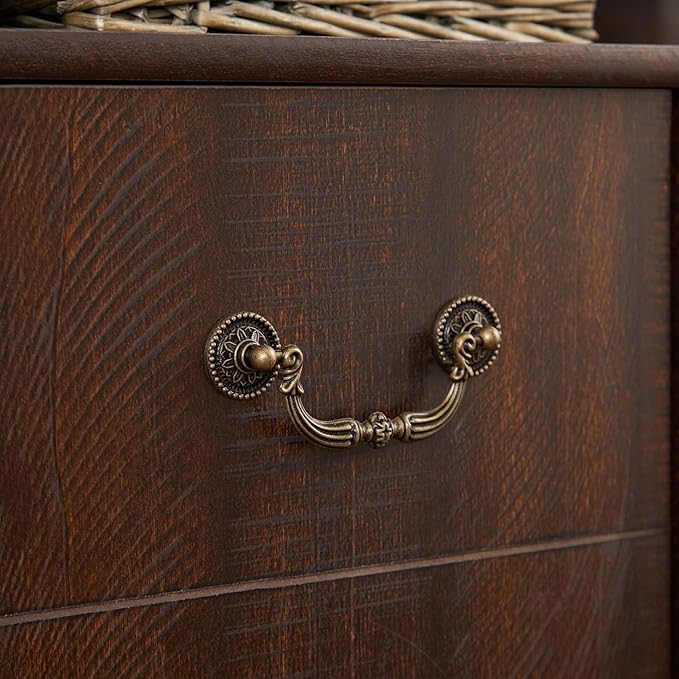 TV Cabinet for 65" TV: Tall Drawer-Like TV Stand | Rustic Farmhouse Media Entertainment Center with Storage Console and Adjustable Shelves for Living Room - Espresso