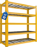 REIBII 72''H Garage Shelving 3010 LBS Storage Shelves Adjustable Metal Shelving 5 Tier Metal Shelves for Storage Industrial Shelf for Kitchen Pantry Warehouse Basement 72" H X 35.5" W X 16" D