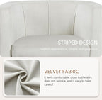 Yaheetech Velvet Accent Chair, Modern and Comfortable Armchairs, Upholstered Barrel Sofa Chair for Living Room Bedroom Waiting Room, Beige