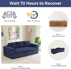 MAXYOYO 79" Loveseat Sofa Couch for Small Spaces, Upholstered Boneless Cloud Couch for Apartment Bedroom, 2-Seater Love Seat Floor Modern Sofa with Pillows, No Assembly Required, Navy