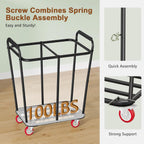 Hoctieon 2 Section Laundry Sorter Cart, 300L Rolling Hamper with Wheels, Industrial Laundry Basket Organizer, Large Dirty Clothes Hamper for Home & Hotel, Heavy Duty, Black