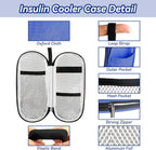 Insulin Cooler Travel Case, Medication Diabetic Cool Organizer Bag with 2 Ice Packs for Daily Life and Trip Use, Blue