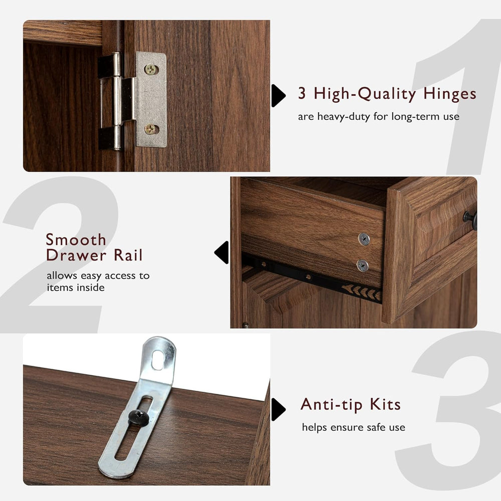 Ball & Cast 71" Farmhouse Kitchen Pantry Cabinet with 3 Pull-Out Org...