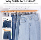 HOUSE DAY Premium Wooden Pants Hangers 100 Pack, Solid Lotus Wood Skirt Hangers with 2-Adjustable Clips, Heavy Duty & Anti Slip Wood Bottom Hanger for Slacks, Jeans, Trousers, Shorts (Natural)