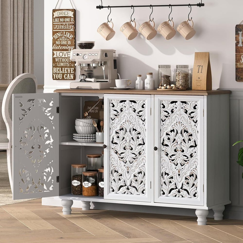 Jiansu furni Sideboard Buffet Cabinet with Storage,Accent Cabinet with 3 Door...