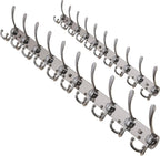 Dseap Coat Rack Wall Mount - 38” Long 10-Tri-Hooks Heavy Duty Coat Hanger Rail Wall Hooks for Hanging Coats Hats Clothing Clothes Purse Mudroom Entryway, Chromed, Pack of 2