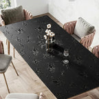 Floral Table Cover Protector Table Craft Mat, 42 x 72 Inch Upgraded 2.0mm Thick, Floral PVC Table Top Protector for Dining Room, Waterproof Black Desk Pad Mat, Easy to Wipe & Cut