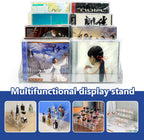 4Tier Clear Acrylic CD Holder - Cascading CD & DVD Storage Rack with Vinyl Record Stand - Holds up to 32 Cases (Large, Clear)