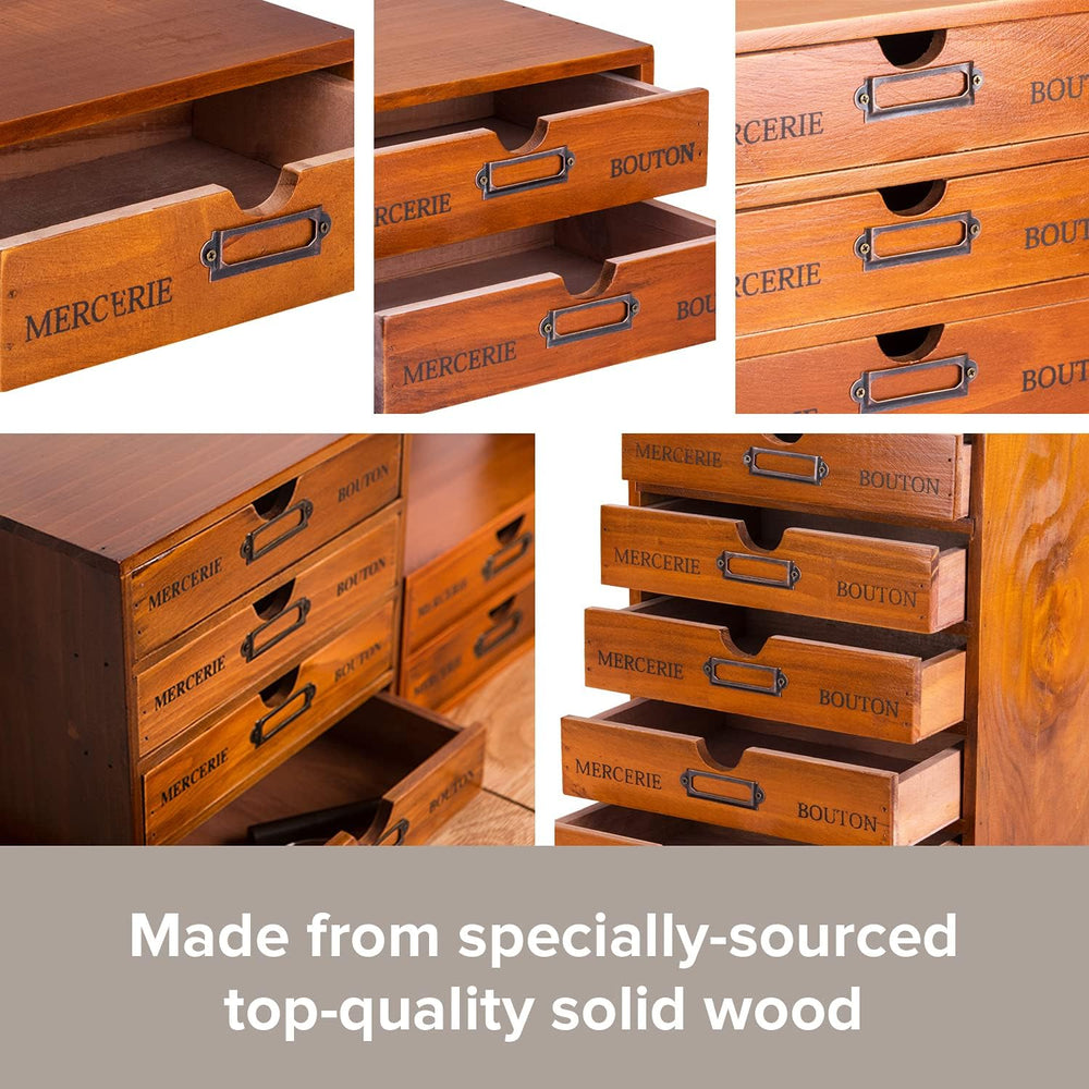 5-Piece Vintage Organization and Storage Set - Single Drawer, 2-Drawer, 3-Dra...