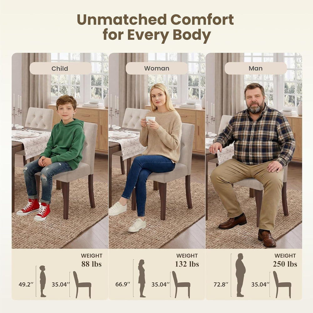 Upholstered Dining Chairs Set of 6 - Modern Parsons Kitchen & Dining Room...