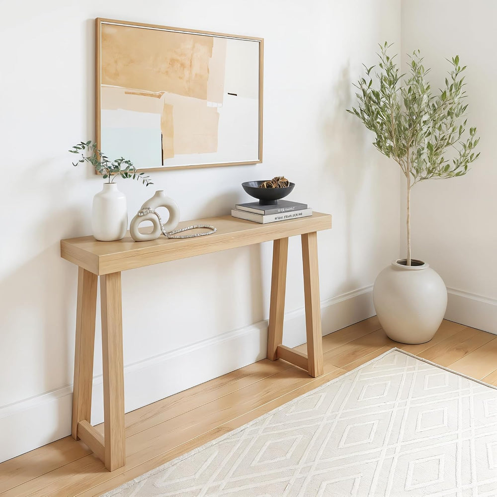 Plank+Beam Classic Console Table, 46 Inch, Blonde | Non-Toxic Finishes, Versa...