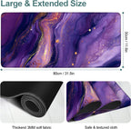 Purple Gaming Mouse Pad 31.5"x11.8"Desk Mat Anti-Slip Rubber Base & Durable Stitched Edges for Gamers Smooth Mouse Writing Surface for Desk Office/Home