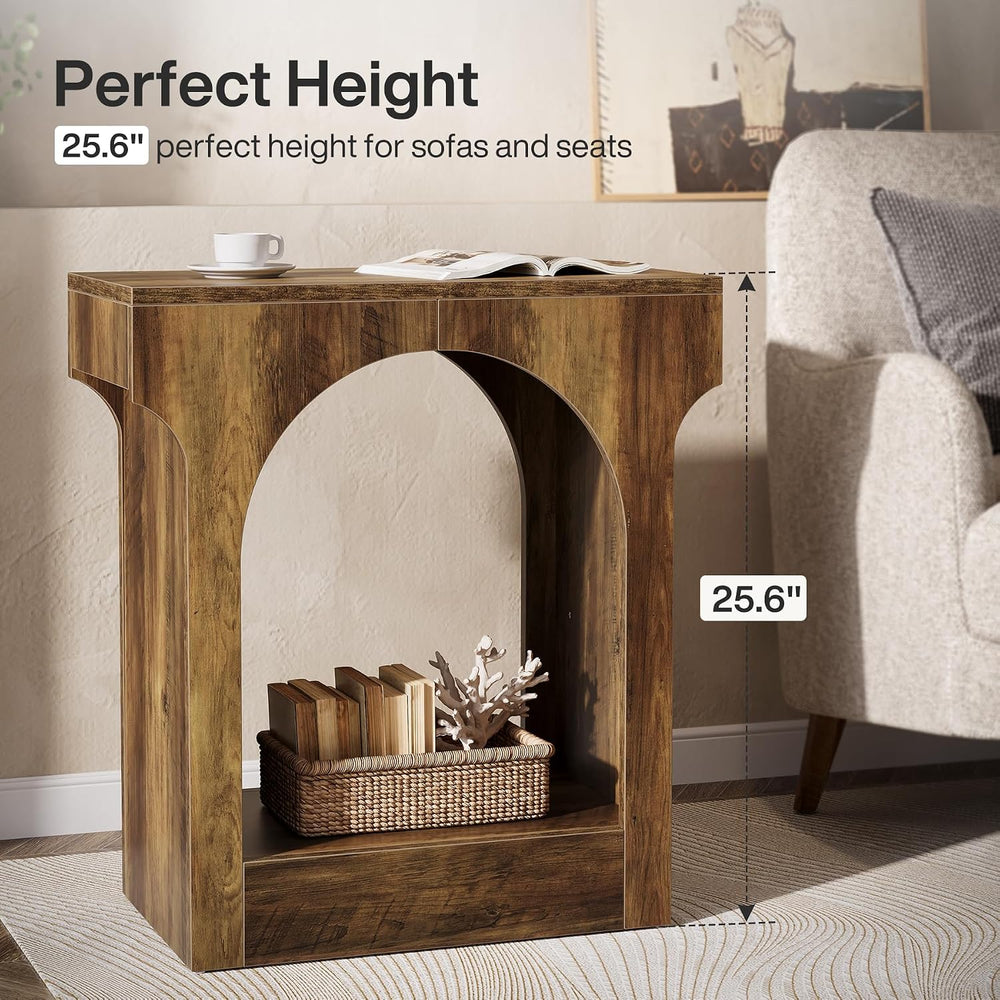 Tribesigns Wood End Table Set of 2, Side Table with Storage Space for Living ...