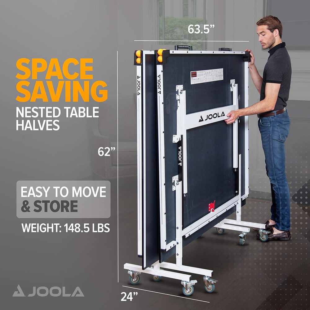 JOOLA Rally TL Professional MDF Indoor Ping Pong Table w/Quick Clamp Table Te...