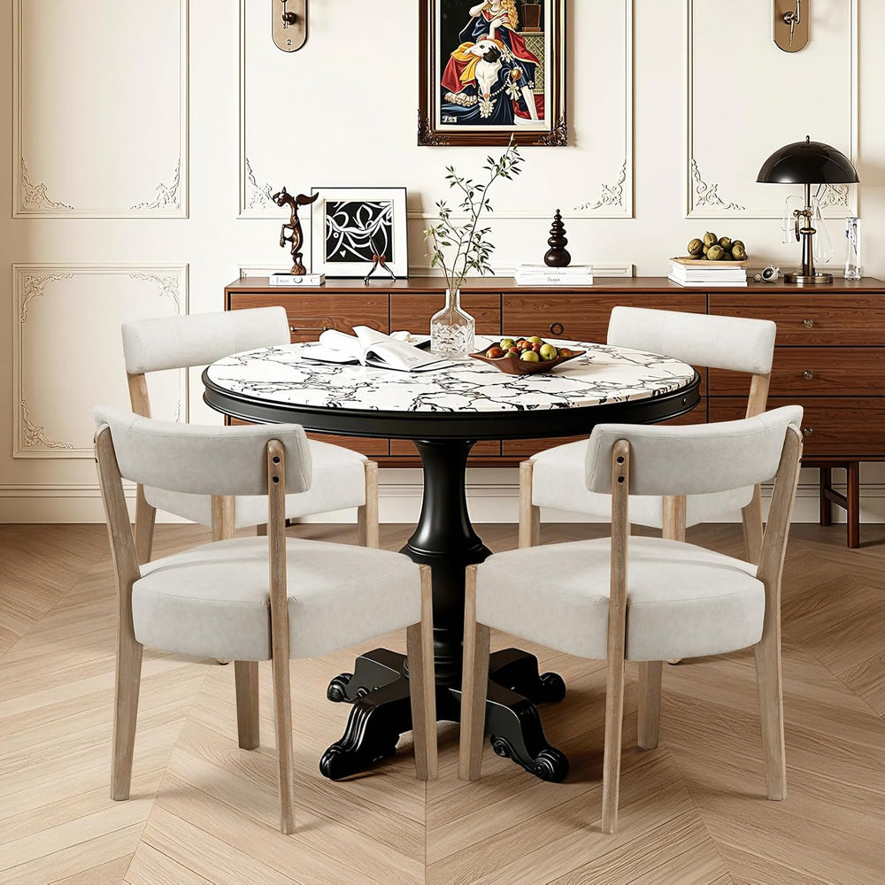 ZJhome Modern Dining Chairs Set of 4 – Mid-Century Modern Faux Leather Uphols...