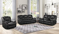 Faux Leather Recliner Sofa Furniture Set for Living Room, Recliner Chair, Manual Loveseat, 3 Seat Recliniing Sofa Couch Set for Meeting Room,Black