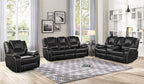 Faux Leather Recliner Sofa Furniture Set for Living Room, Recliner Chair, Manual Loveseat, 3 Seat Recliniing Sofa Couch Set for Meeting Room,Black